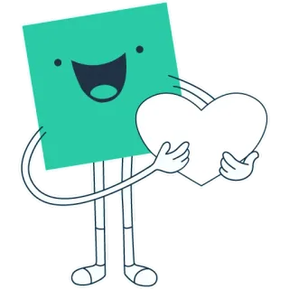 ❤ cuadrado, corazón, amor, personaje, dibujos animados, amigable, lindo telegram sticker