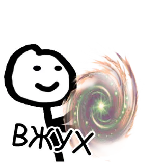 ✨ Вжух magia, portale, omino stilizzato, cartone animato, vortice, stella telegram sticker