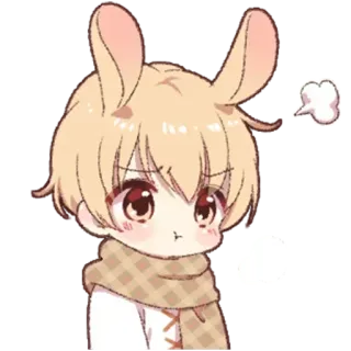 😠 Anime, Cartone animato, Carino, Coniglio, Ragazzo, Kawaii telegram sticker