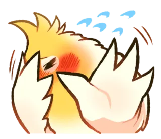 😳 poussin, mignon, caché, animé, dessin animé, illustration whatsapp sticker