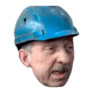 ☹️ mężczyzna, twarz, kask, robotnik, portret telegram sticker