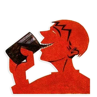 🥂 drinking, vintage, man, red telegram sticker