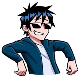 😎 Anime, Dessin animé, Lunettes de soleil, Cool, Garçon telegram sticker