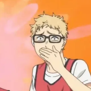 🤭 Kei Tsukishima Haikyuu!! kei tsukishima, haikyuu, anime, shocked telegram sticker