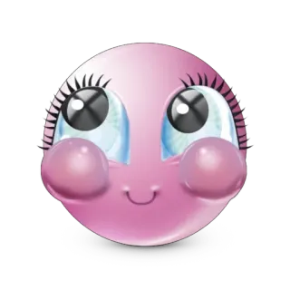 🥺 emoji, smiley, cartoon, cute, blush, kawaii, pink telegram sticker