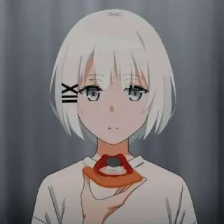 🩸 anime, girl, siesta, tantei wa mou shindeiru, white hair, character telegram sticker