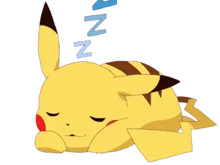 😴 Pikachu ZZZ pokemon, dormido, pikachu, zzz, animal, dibujos animados telegram sticker