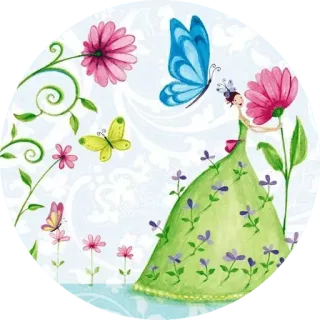 🦋 蝴蝶, 花, 女孩, 自然, 春天 telegram sticker
