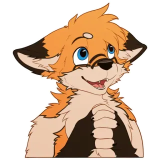 😌 rubah, furry, antropomorfik, kartun, hewan telegram sticker