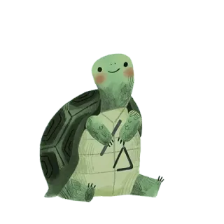 🐢 เต่า, สัตว์, น่ารัก, คาวาอิ, การ์ตูน, ภาพประกอบ telegram sticker
