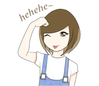 😄 hehehe~ Dessin animé, Fille, Anime, Héhé, Clin d'oeil, Langue telegram sticker