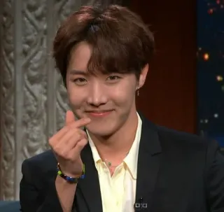 ❤️ J-Hope J-Hope, BTS, K-Pop, finger heart, Korean, musician, singer, celebrity telegram sticker
