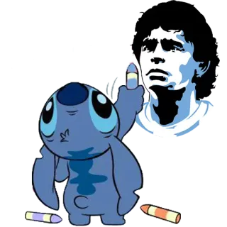 ⚽️ Stitch Stitch, middle finger, offensive, cartoon, disney telegram sticker