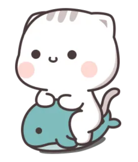 😺 gato, ballena, lindo, animal, dibujos animados, pegatina telegram sticker