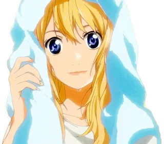🙂 anime, ragazza, bionda, felpa con cappuccio, carina, ritratto telegram sticker