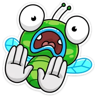 😱 serangga, kartun, takut, terkejut, lalat, ekspresi, mata, terkejut whatsapp sticker