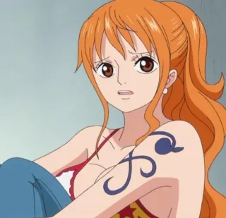 💵 Nami One Piece アニメ, ワンピース, ナミ, 漫画, キャラクター, オレンジ髪 whatsapp sticker