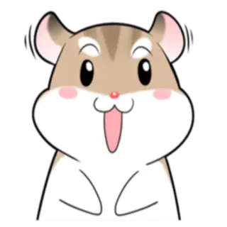 😃 Хомяк, Мультфильм, Животное, Милый, Каваий whatsapp sticker