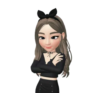 🖤 cartoon, avatar, girl, woman, character whatsapp sticker
