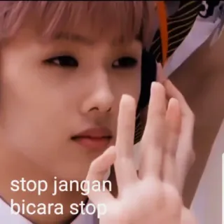 🖐 stop jangan bicara stop stop, indonesian, kpop, hand gesture telegram sticker