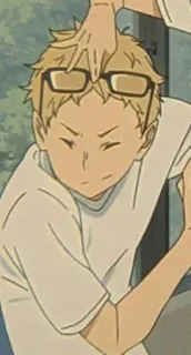 🌿 Kei Tsukishima Haikyuu!! Anime, Postać, Sport, Okulary, Tsukishima, Haikyuu telegram sticker