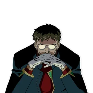 🤔 Gendo Ikari Neon Genesis Evangelion Anime, Ernst, Handschuhe, Gendo, Ikari telegram sticker