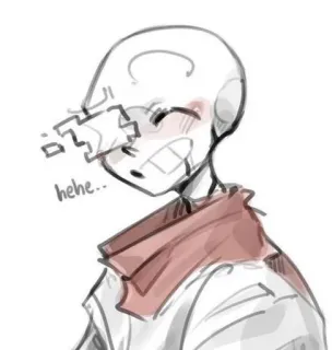 ❤️ Sans Undertale hehe... スケルトン, 笑顔, ビデオゲーム, キャラクター, Undertale telegram sticker