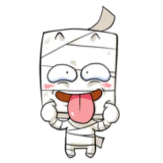 😛 mummy, cartoon, character, bandages telegram sticker