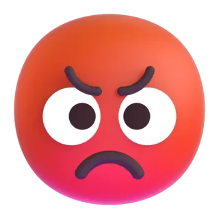 😡 โกรธ, อิโมจิ, หงุดหงิด, สีแดง, สีหน้า telegram sticker