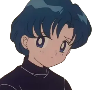 😔 Sailor Mercury Sailor Moon อนิเมะ, การ์ตูน, เซเลอร์เมอร์คิวรี, เซเลอร์มูน, ผู้หญิง, ตัวละคร telegram sticker