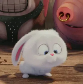 🐰 Snowball The Secret Life of Pets bunny, rabbit, animal, cute, white, Snowball, The Secret Life of Pets, cartoon telegram sticker