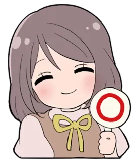 👌 动漫女孩, 可爱, 开心, 圆形, 积极, 同意, 好的, 批准 telegram sticker