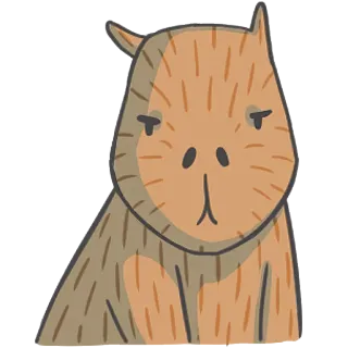 😑 capybara, animal, rodent, cute, sticker telegram sticker