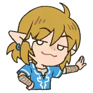😏 Link Legend of Zelda videojuego, nintendo, personaje, elfo, dibujos animados telegram sticker