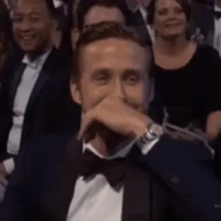 ❤️ Ryan Gosling acteur, homme, nœud papillon, public, célébrité whatsapp sticker