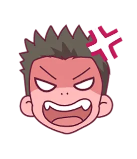 😡 boos, van streek, woedend, gefrustreerd, uitdrukking, cartoon, personage, gezicht telegram sticker