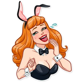 😂 Девушка-зайчик, Женщина, Пинап, Костюм, Кролик telegram sticker