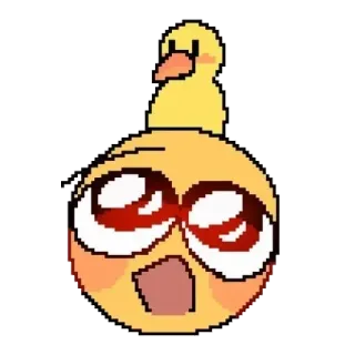 🐥 emoji, bebek, lucu, kuning, stiker, pixel art telegram sticker