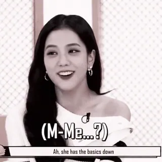 😆 (M-Me...?) Ah, she has the basics down mulher, sorrindo, retrato, Kpop, Blackpink whatsapp sticker