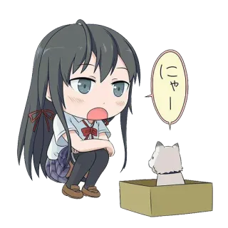 😺 にゃー anime, kucing, imut, kawaii, kartun, Jepang telegram sticker