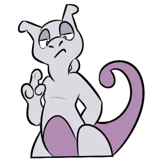 😒 Mewtwo Pokemon Mewtwo, Pokemon, Psychic, Pokemon character, Cartoon, Fictional Character whatsapp sticker