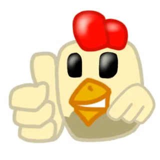 👍 Huhn, Daumen hoch, Zustimmung, Vogel, Tier telegram sticker
