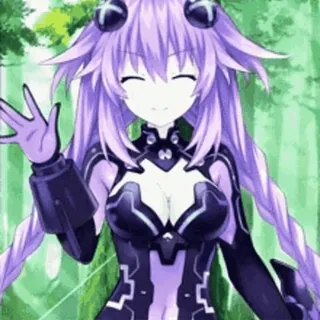 👋 Neptune Anime, capelli viola, videogioco, cartone animato, Hyperdimension Neptunia telegram sticker