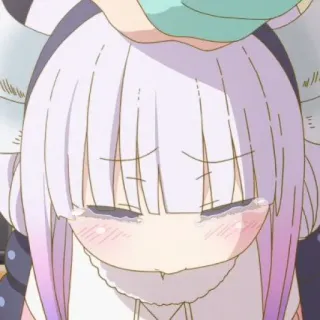 🍥 Kanna Kamui Miss Kobayashi's Dragon Maid Anime, Kanna Kamui, Weinend, Traurig, Miss Kobayashis Drachenmädchen telegram sticker