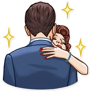 🤗 объятие, пара, любовь, привязанность, обнимать telegram sticker