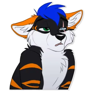 😴 兽人, 拟人, 卡通, 动物, 角色, 悲伤, 插画 telegram sticker