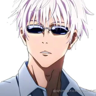 😎 Gojo Satoru Jujutsu Kaisen @animestickerchannel anime, gojo satoru, jujutsu kaisen, autocollant, personnage telegram sticker