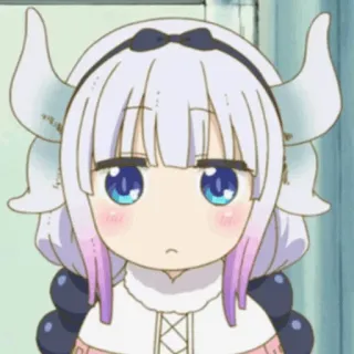 🍬 Kanna Miss Kobayashi's Dragon Maid 애니메이션, 드래곤, 칸나 카무이, 귀여운, 만화, 카와이, 치비 whatsapp sticker