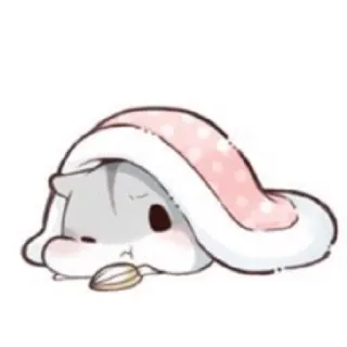 😶 hamster, endormi, mignon, animal, kawaii, dessin animé whatsapp sticker