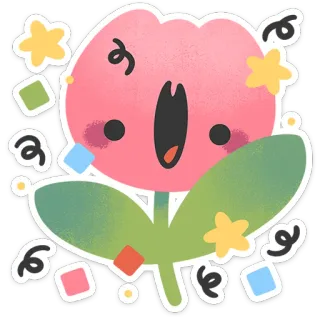 🌸 花, 漫画, 可愛い, かわいい, 植物, 元気, 幸せ, お祝い telegram sticker